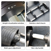 Équipement de musculation fourni par l'usine, ensemble d'haltères réglables personnalisés