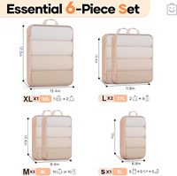 Ensemble de cubes de compression pliables pour les voyages, légers, durables, économiseurs d'espace, organiseurs de valises, sacs de rangement