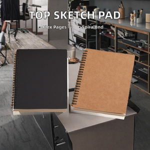 Özel Kraft kapak çizim tableti Spiral ciltleme Sketchbook sanatçılar için A5 promosyon öğrenciler küresel tedarikçiler - Product Image 3