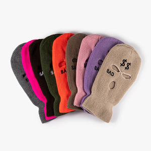 Gorros de punto cortavientos para motocicleta, pasamontañas personalizados para hombre, cálidos, bordados, gorros de invierno de punto con 3 agujeros, máscara de esquí - Product Image 5