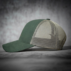 Casquette de camionneur verte en maille avec logo brodé sur le panneau avant, 6 panneaux, réglable, unisexe, décontractée, 100 % coton - Product Image 6
