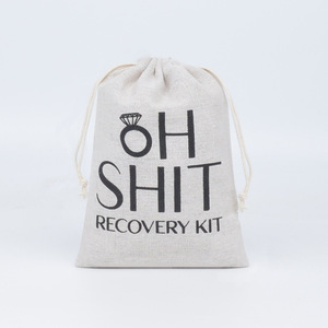 Kit de récupération après gueule de fête pour enterrement de vie de jeune fille, mariage, demoiselle d'honneur, avec sac en coton à cordon de serrage, « Je n'ai <span class=keywords><strong>rien</strong></span> à regretter » - Product Image 1