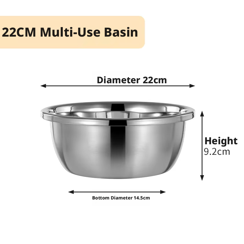 Bassin multi-usage argenté 22 cm