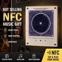 BRAVION Sterrenhemel Galaxy NFC Muziek Koelkastmagneet 9 Draaiende Schijven Kosmische Kunst Cadeau Vinyl Muziekspeler Gepersonaliseerd Magnetisch Cadeau