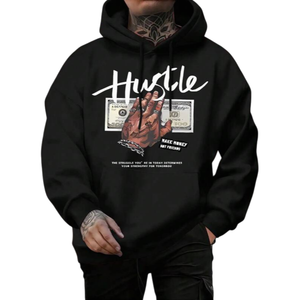 Sweat à capuche épais sans cordon de serrage, personnalisable avec logo imprimé numériquement, écologique, respirant, hiver, broderie 3D - Product Image 1
