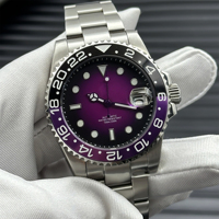 Montre mécanique classique de luxe en acier inoxydable avec logo personnalisé, design élégant et fin, pour homme