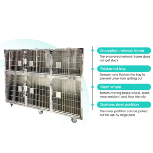 Jaula <span class=keywords><strong>para</strong></span> Perros de Acero Inoxidable con 4 Puertas y Control de Temperatura, Hermoso Diseño, Equipo Veterinario <span class=keywords><strong>para</strong></span> <span class=keywords><strong>Hospital</strong></span> de <span class=keywords><strong>Mascotas</strong></span> - Product Image 5