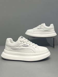 Petites <span class=keywords><strong>chaussures</strong></span> blanches tendance, décontractées et originales, nouvelle collection automne, à lacets, rehaussantes, à semelle épaisse en tissu - Product Image 2