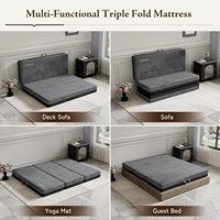 Colchón portátil plegable de 6 pulgadas con base de espuma viscoelástica de lujo, con asa, para viajes, caravanas, camping, invitados, sofá, dormitorio, hotel