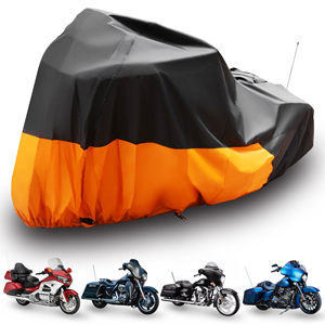 Housse de moto pliable de haute qualité résistante aux UV et imperméable pour l'extérieur Noir+Orange Polyester Marque <span class=keywords><strong>MUSE</strong></span> Garantie 1 an - Product Image 5