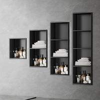 Niche Armoire En Acier Inoxydable Salon Salle De Bains Conception Intégrée Mur Étagère En Métal