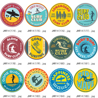 Décoration murale en métal sur le thème du surf, personnalisée en gros, panneau rond pour club de surf et cave d'homme, panneaux en étain « Gone Surfing », plaque en métal personnalisée