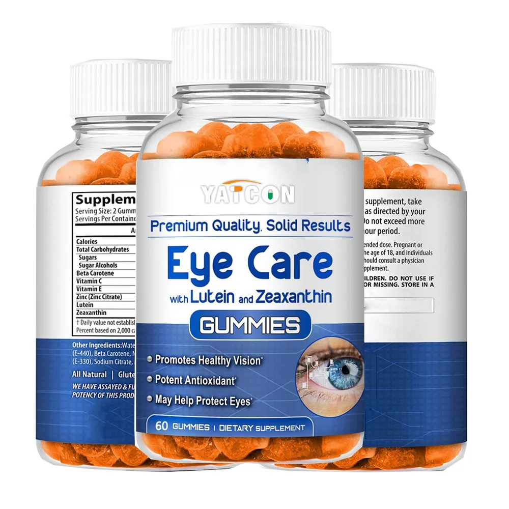 OEM ODM Personal Label Vitamin Eye Supplement With Vitamin C Elderberry And Zinc Zeaxanthin Lutein Eye Ball Shape Gummy CanOdy