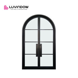 Portes en fer forgé de style français, arches élégantes, durables et populaires, avec verre, ouverture manuelle - Product Image 1