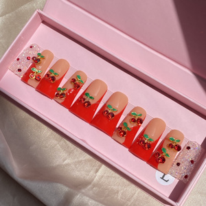 Usine En Gros De Mode Acrylique Presse Sur Les Ongles À La Main De Luxe Bling Presse Sur Les Ongles <span class=keywords><strong>Manucure</strong></span> Française Sur 10 Pcs - Product Image 3