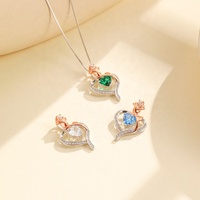 Collier Pendentif Cœur Éternel en Forme de Rose, Zircon, Acier Inoxydable, Laiton Rhodié, Thème Anniversaire, Style Vintage Européen Américain