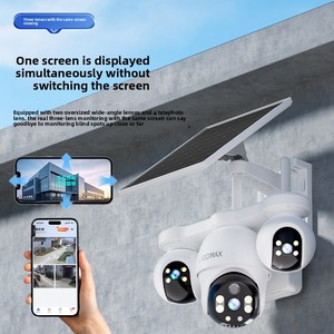 V380 độ nét cao 360 độ toàn cảnh năng lượng mặt trời <span class=keywords><strong>Camera</strong></span> giám sát ngoài trời 4G không dây ba màn hình Tích hợp mic CMOS - Product Image 2
