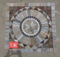 Mosaïque de marbre colorée pour sol extérieur, mosaïque de marbre hexagonale pour cour