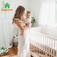 Best-seller Berceau de bébé convertible rétro Design en bois naturel de haute qualité Style lavé naturel Berceaux pour enfants
