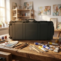 Valise portable en plastique IP65, longue, résistante aux chocs, avec roulettes, pour extérieur, avec doublure EVA, garantie d'un an