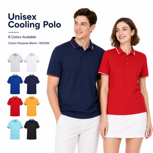 Polo de Rendimiento Refrigerante Unisex con Logotipo Personalizado, Cuello con Ribete, Transpirable, Uniforme para Equipo de Golf, Venta al por Mayor, 8 Colores: Gris, Azul Cielo - Product Image 1