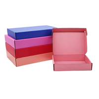 Boîte en papier pliable multicolore pour l'e-commerce, emballage pour vêtements, cosmétiques, abonnements, en vrac, bleu marine, rose, rouge