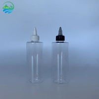 Bouteille plate en plastique de 250 ml avec bouchon à vis, flacons transparents vides pour liquides, sauces, huiles et travaux artistiques