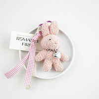 Porte-clés Lapin en Peluche avec Nœud en Dentelle et Cœur, Jouets en Peluche, Breloque de Sac en Peluche, Cadeaux de Pâques