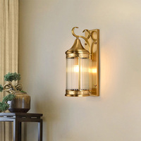 Applique murale moderne tout en cuivre pour balcon, extérieur, cour, chambre, escalier, couloir, entrée, salon, LED 6000K lumière du jour, intensité variable, haute performance