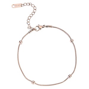 Pulsera de Cadena de Cuentas Redondas de Acero Inoxidable, Estilo Simple, Chapada en Oro de 18K, Pulsera de Tobillo, Venta al Por Mayor - Product Image 5