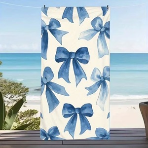 Serviette de plage en microfibre imprimée motif léopard rose et nœud aquarelle, légère, résistante à la décoloration, surdimensionnée, séchage rapide, sans sable - Product Image 3