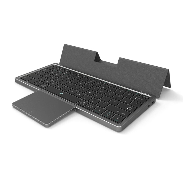 Folding Wireless Keyboard Touchpad Leather Case Mobile Phone Tablet Multi-functional Mini Keyboard
