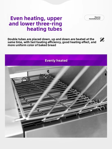 Pemanggang Roti <span class=keywords><strong>Burger</strong></span> Listrik Stainless Steel dengan Conveyor Belt, Suhu Tinggi, Baki Remah yang Dapat Dilepas, untuk Toko Roti Komersial - Product Image 5