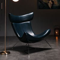 Fauteuil de salon bleu pivotant en plumes, réplique par tapisserie, Design danois, avec usb, offre spéciale