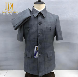 Ensemble d'Été Homme Veste Ajustée à Simple Boutonnage et Pantalon à Manches Courtes – Nouvelle Collection Cross-Border Chaude à Braguette Zippée - Product Image 2