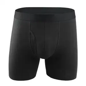 נוח OEM ODM לוגו מותאם אישית גברים תחתונים בוקסר גברים של תחתונים קלאסיים מוצק כותנה למתוח מתאגרפים מכנסיים פתוח