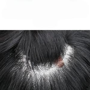 Parrucca da <span class=keywords><strong>uomo</strong></span> leggera Full Mesh in tessuto a mano copritesta calva naturale invisibile con bordo biologico del cuoio capelluto, blocco per capelli traspirante - Product Image 3
