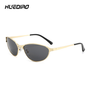 XUEDIAO Prix de Gros Lunettes de Soleil Street <span class=keywords><strong>Snap</strong></span> Rétro Américain Métal Cat Eye Unisexe Verres Miroir Sans Monture Protection UV <span class=keywords><strong>PC</strong></span> Tendance - Product Image 1
