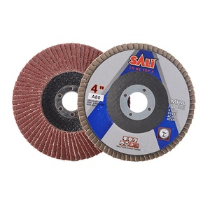 Disco lamellare SALI 180mm x 22.2mm in ossido di alluminio, grana 40-120, forma rotonda per lucidatura di metallo, legno e acciaio inossidabile - Product Image 1
