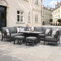 Nouveauté : Ensemble de meubles de jardin en aluminium moderne, luxueux, durable et confortable avec table relevable