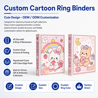 Carpeta Personalizada A5 de 6 Anillas, Organizador de Papel con Diseño de Dibujos Animados, Cubierta Impresa, Material Escolar, Proveedor de Fábrica OEM ODM, B2B