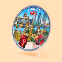 Vente en gros de décoration promotionnelle en résine faite à la main avec logo personnalisé paysage souvenir pour la conception touristique de style campagnard