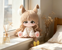 Peluche personnalisée de fille chat en coton doux, avec tailles et couleurs sur mesure pour les fans d'anime