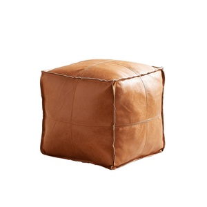Repose-pieds pliable multifonction en cuir, design nordique, coussin de siège, tabouret de rangement en cuir pour la maison, coussin <span class=keywords><strong>Tatami</strong></span> Lazy - Product Image 4