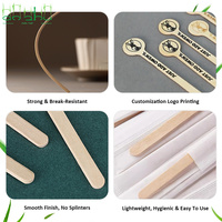 Boîte en papier kraft personnalisée, emballage écologique jetable, bâtonnets à café en bois de qualité supérieure, cuillères à thé