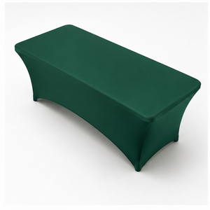 NFPA Certified <b>Black</b> 8ft Spandex <b>Table</b> <b>Cover</b> Stretch Fitted <b>Table</b> Cloth Eco-Friendly Waterproof Durable Modern Style Wedding - Product Image 1