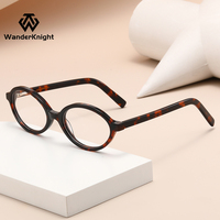 Nouvelles montures de lunettes en acétate de forme ovale pour femmes, fabriquées à la main, de haute qualité, avec logo personnalisé, style européen et américain