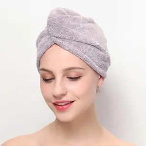超细纤维头头发包裹快速干燥水疗包裹头巾女性头发干燥毛巾