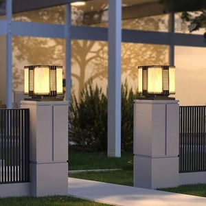 Lámparas Solares de Pilar, Estilo Chino Moderno, Lámpara de Poste para Puerta Exterior, Farol para Jardín, Valla o Muro de Villa - Product Image 3