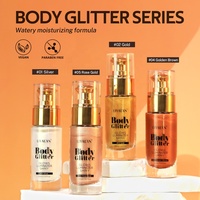 Vente en gros de 12 pièces/boîte de illuminateur pour le visage, maquillage pour le corps, huile scintillante liquide